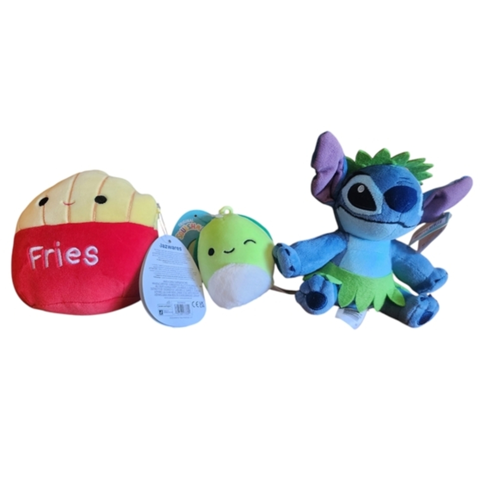 Squishmallow and stitch plush bundle